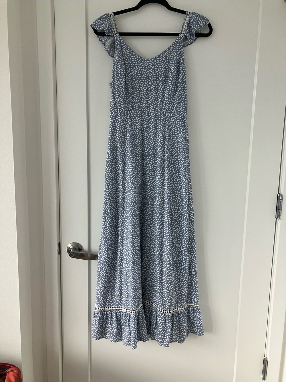 Japna Blue and White Floral Maxi Dress